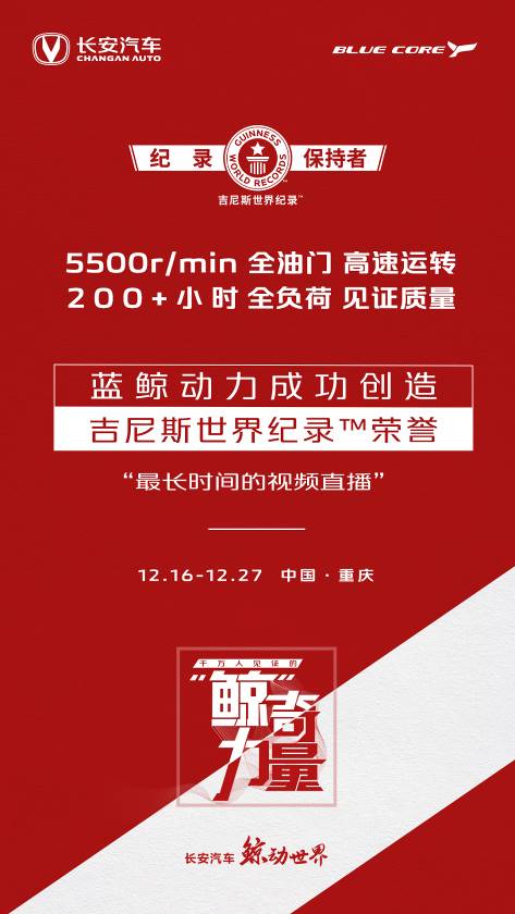 再创吉尼斯世界纪录™!长安汽车使中国制造“鲸”动世界
