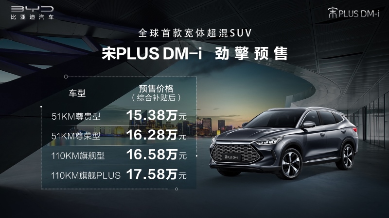 续航里程突破1200公里 宋PLUS DM-i预售开启 欢迎围观