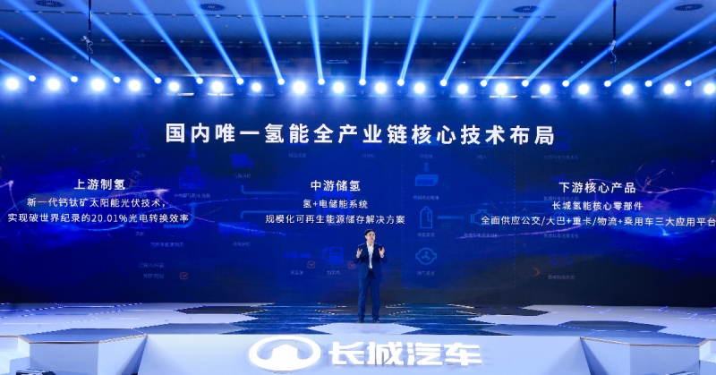 剑指全球氢能市场前三 长城汽车构建一体化氢能供应链生态