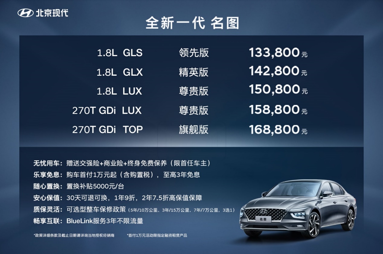 1万首付买B级车 全新一代名图价值升级