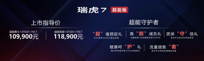 入门即高配,起步即升舱 10万级最强守护者瑞虎7超能版上市