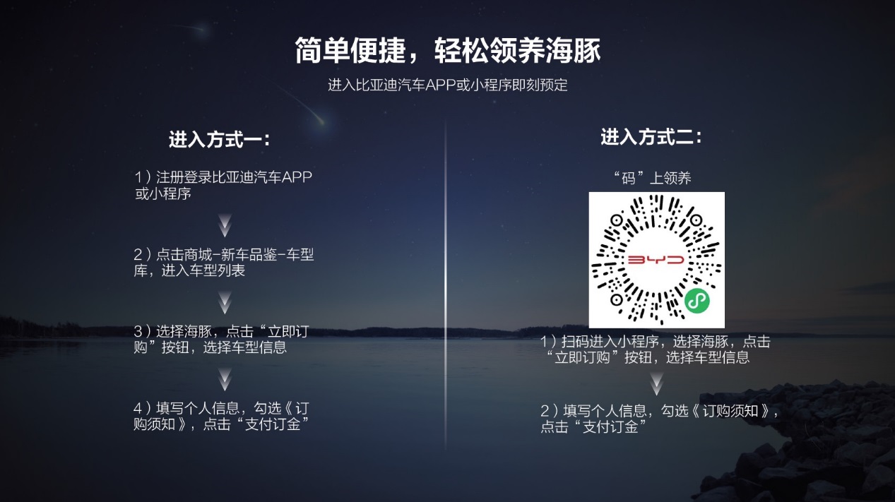 9.68万元-12.48万元，海洋车系首款车型 比亚迪海豚正式启动预售