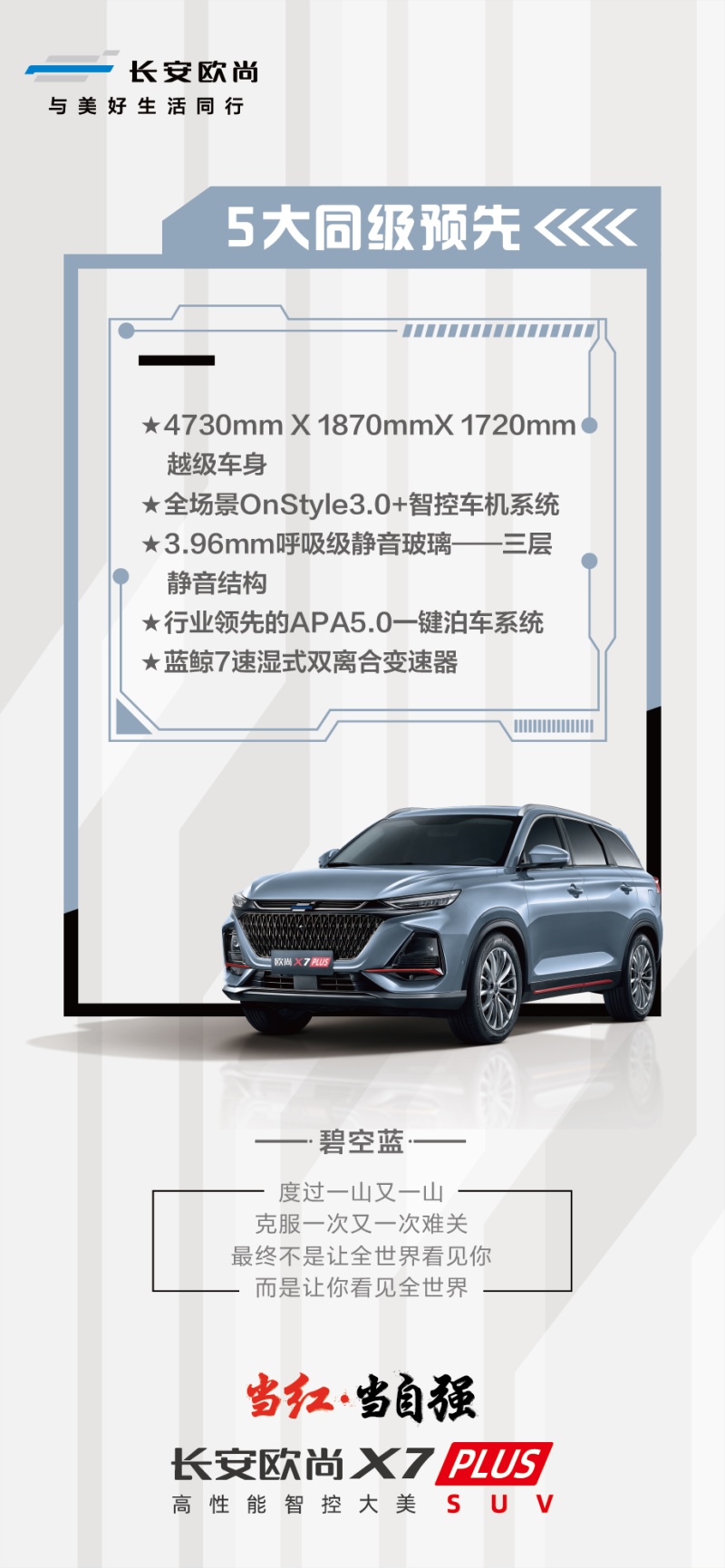 长安欧尚X7PLUS配置全面曝光，推9款车型 新车将于8月27日开启预售
