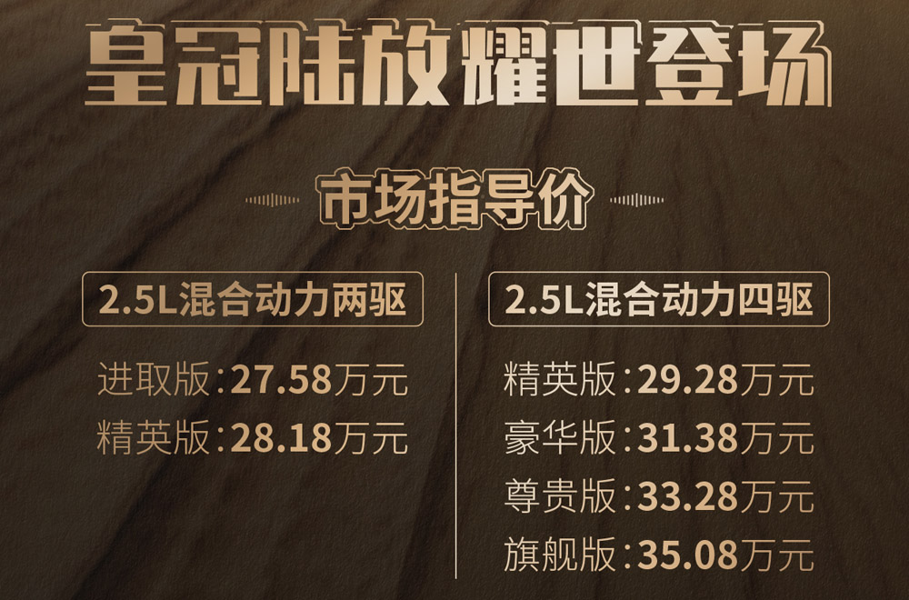承经典 铸传奇 一汽丰田皇冠陆放耀世登场 售价27.58万元起