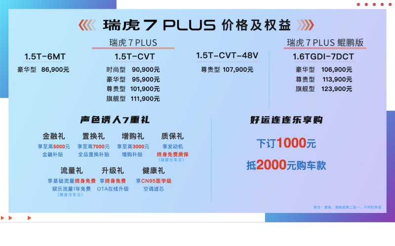 瑞虎7 PLUS携手首席音乐官袁娅维劲擎上市 售价8.69万-12.39万元