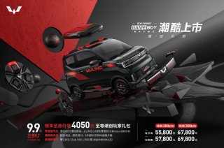 售价5.58万-6.98万元，宏光MINIEV GAMEBOY街霸潮酷上市