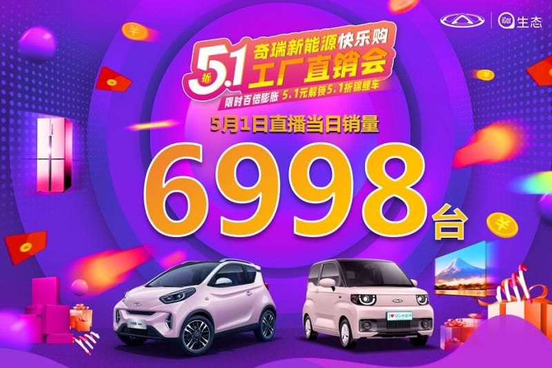 首日订单6998!奇瑞新能源网红小车喜迎51惊喜销量!