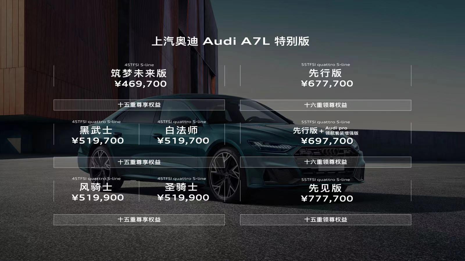 同门多杰 各显风采，上汽奥迪A7L家族再添全新成员