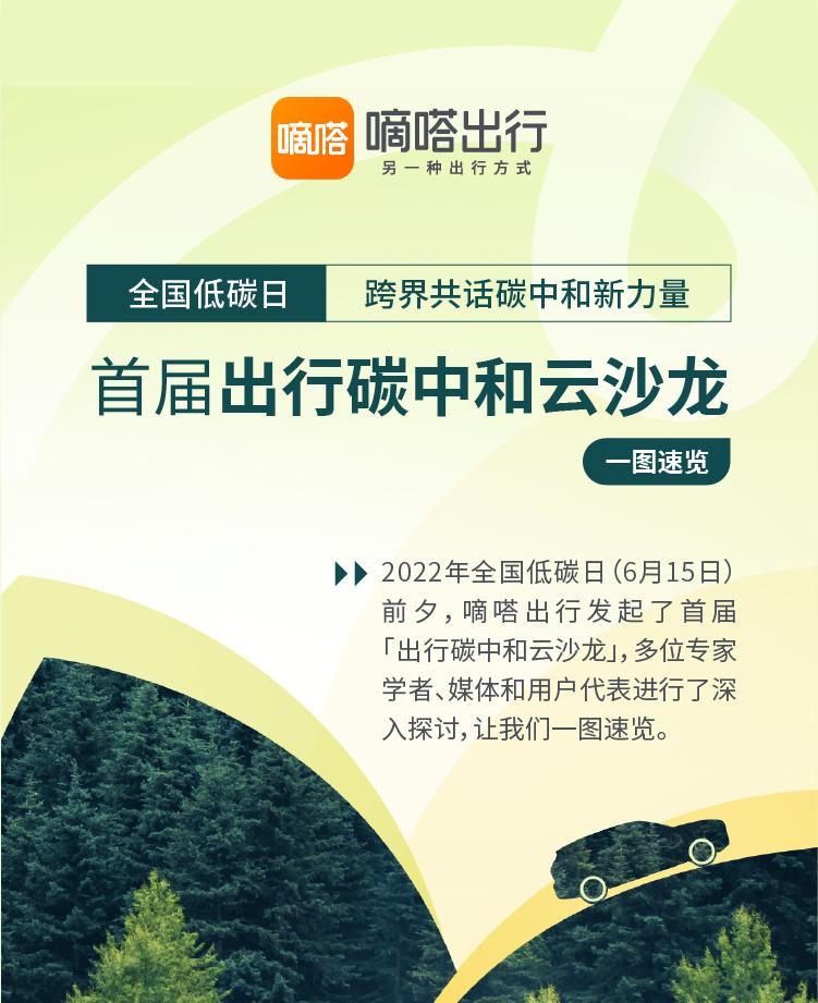 全国低碳日 嘀嗒出行发起首届出行碳中和云沙龙