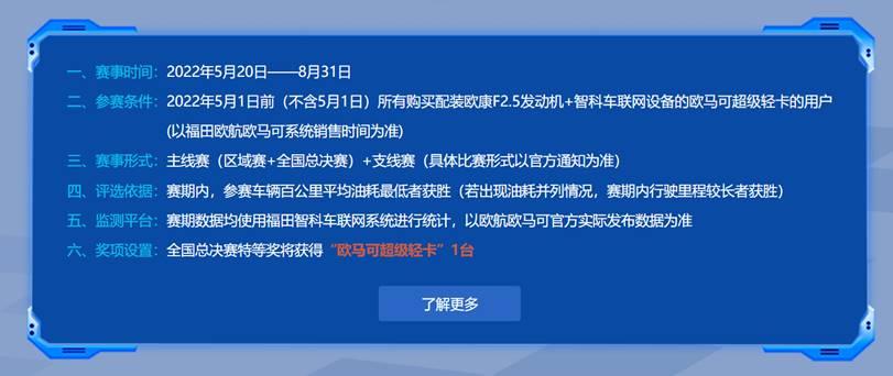 “节油大师”秀绝技 欧马可超级卡车免费送!