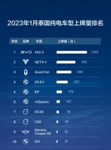 比亚迪第一、哪吒汽车第二，中国新能源品牌“霸屏”泰国车市
