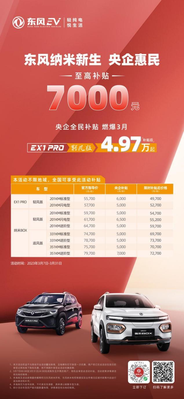 立省7000元!东风纳米出手了 重新定义代步车的“高性价比”