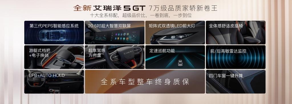 超越合资 领跑自主 奇瑞家轿新卷王 全新艾瑞泽5 GT上市