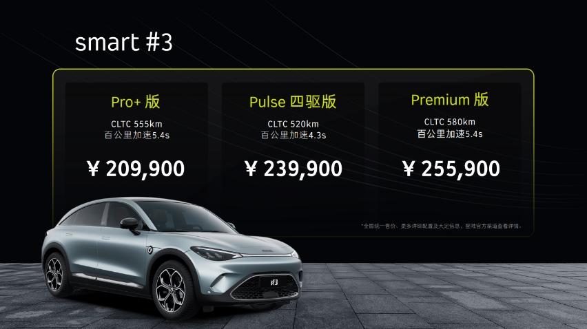全新smart精灵#3在华上市并将于6月开启交付