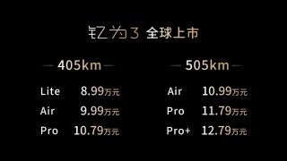 标配蜂窝电池、505公里续航、江淮钇为3售价8.99万起！