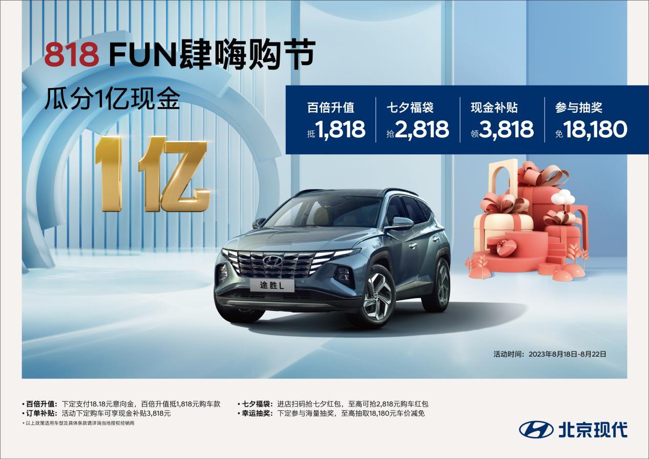 1亿现金等你来瓜分!北京现代818 FUN肆嗨购节正式开启