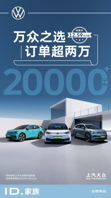 再上新台阶 上汽大众ID.家族9月订单超2万
