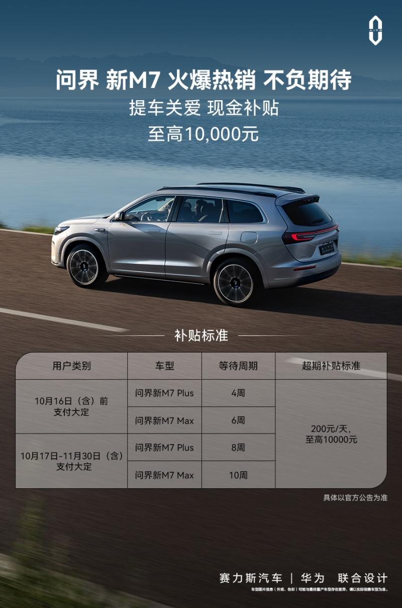 福利与保障的结合,问界新M7新营销促大定50天破80000台!
