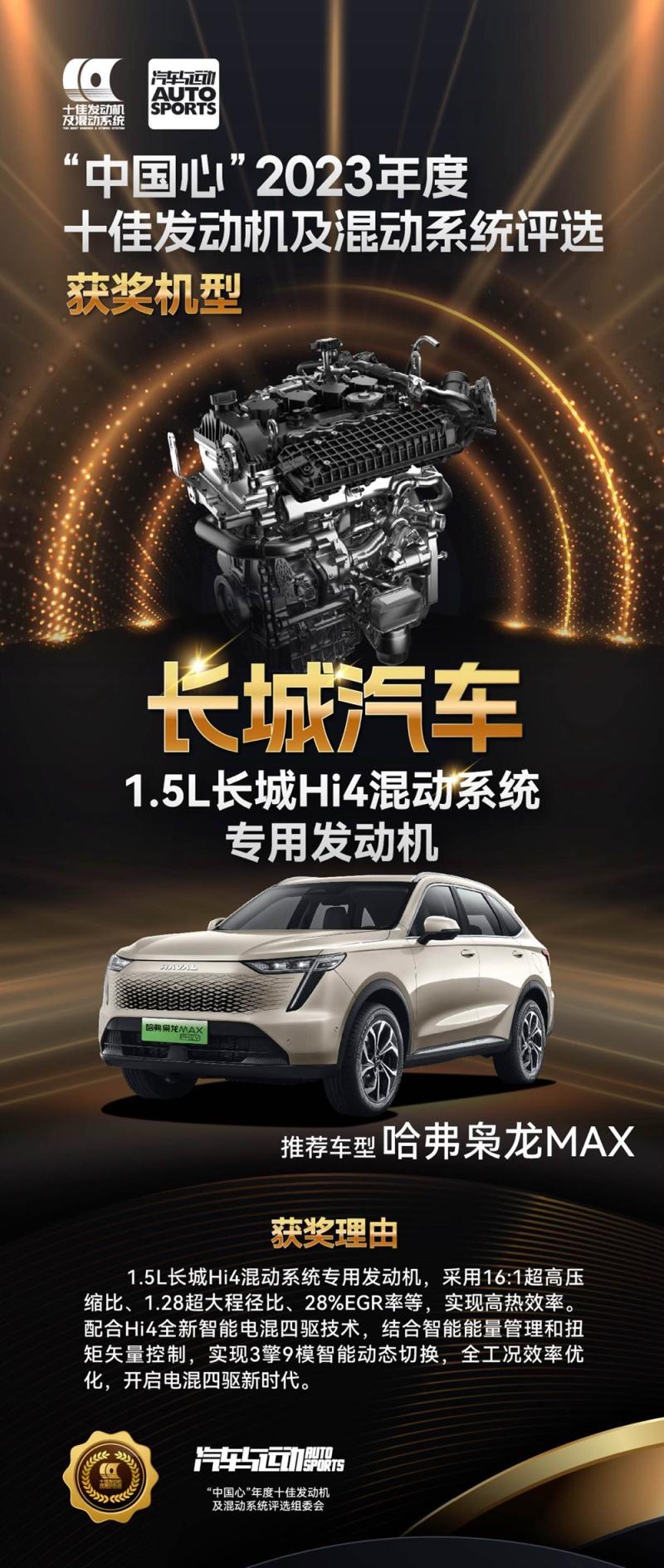 实至名归!哈弗枭龙MAX全新Hi4获十佳发动机及混合动力系统奖项