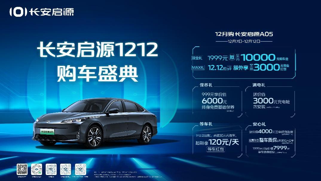 长安启源1212购车盛典开启,多重购车礼包拉满,至高可享14000元现金红包!