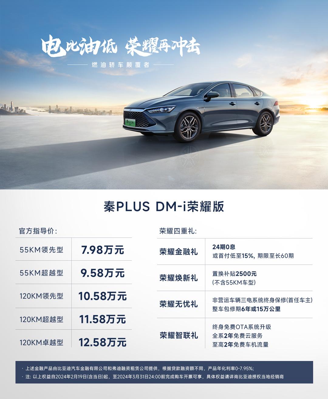 秦PLUS荣耀版7.98万元起震撼上市,冠军不止步,荣耀再冲击