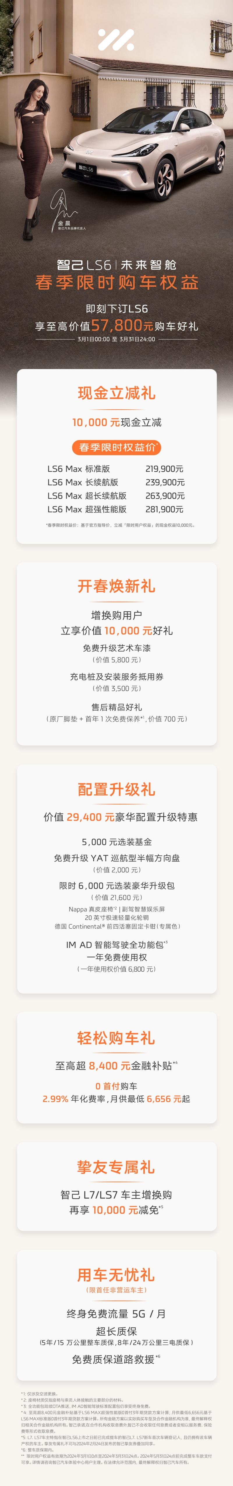 智己LS6喜增“春季限时购车权益”,至高可享价值57,800元购车好礼