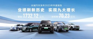 全年实现九大增长 长城汽车2023年营收1,732亿元 创历史新高