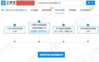 造动力电池 小米汽车宁德时代合资公司成立