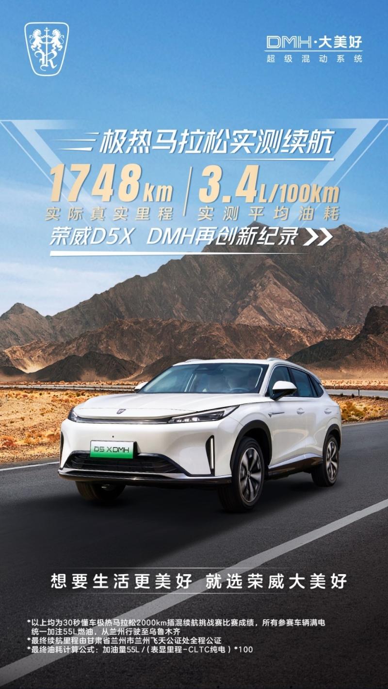 中日混动巅峰对决,荣威D7 DMH以2160km极限续航斩获第一