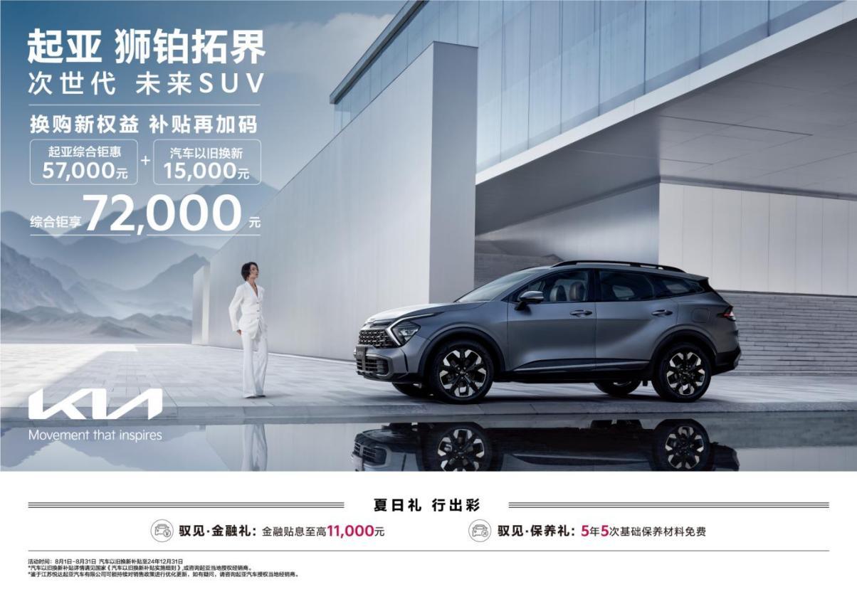 综合钜惠至高81,000元 悦达起亚8月购车钜惠活动持续加码