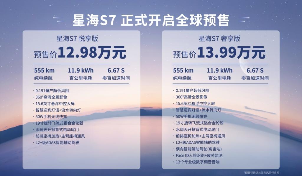 星海S7正式开启全球预售,“7系轿跑中国队”再添新星