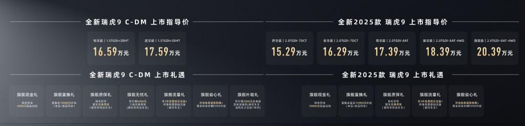 最低15.29万元起!2025款瑞虎9、瑞虎9 C-DM携四大旗舰优势上市