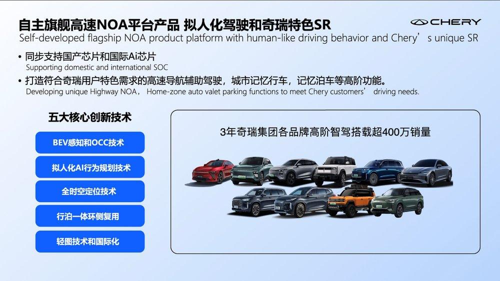 大卓智驾发布自主旗舰高速NOA,按下奇瑞全球百万级量产加速键