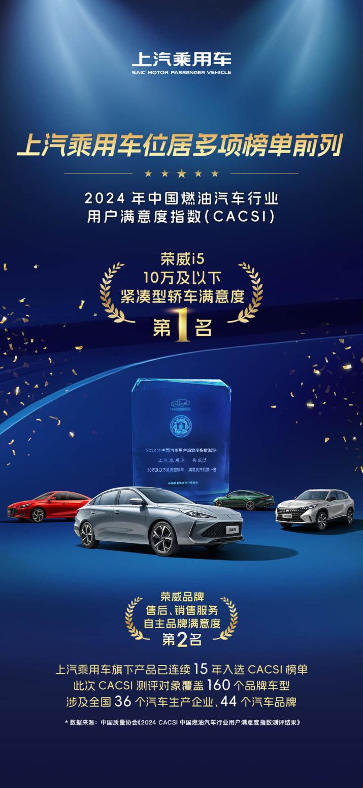 上汽荣威再获CACSI用户满意度认证,大厂实力 品质之选