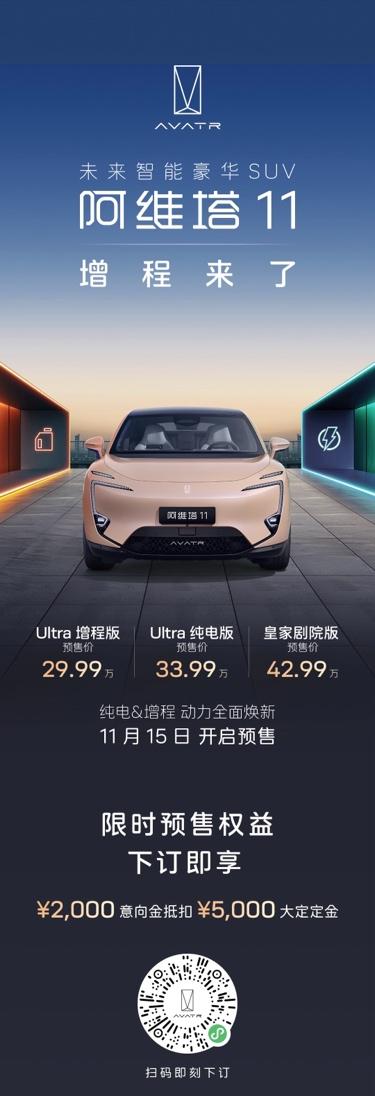 最后一周,阿维塔11上市前下订优惠倒计时