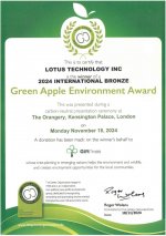 路特斯荣获Green Apple Award环保大奖