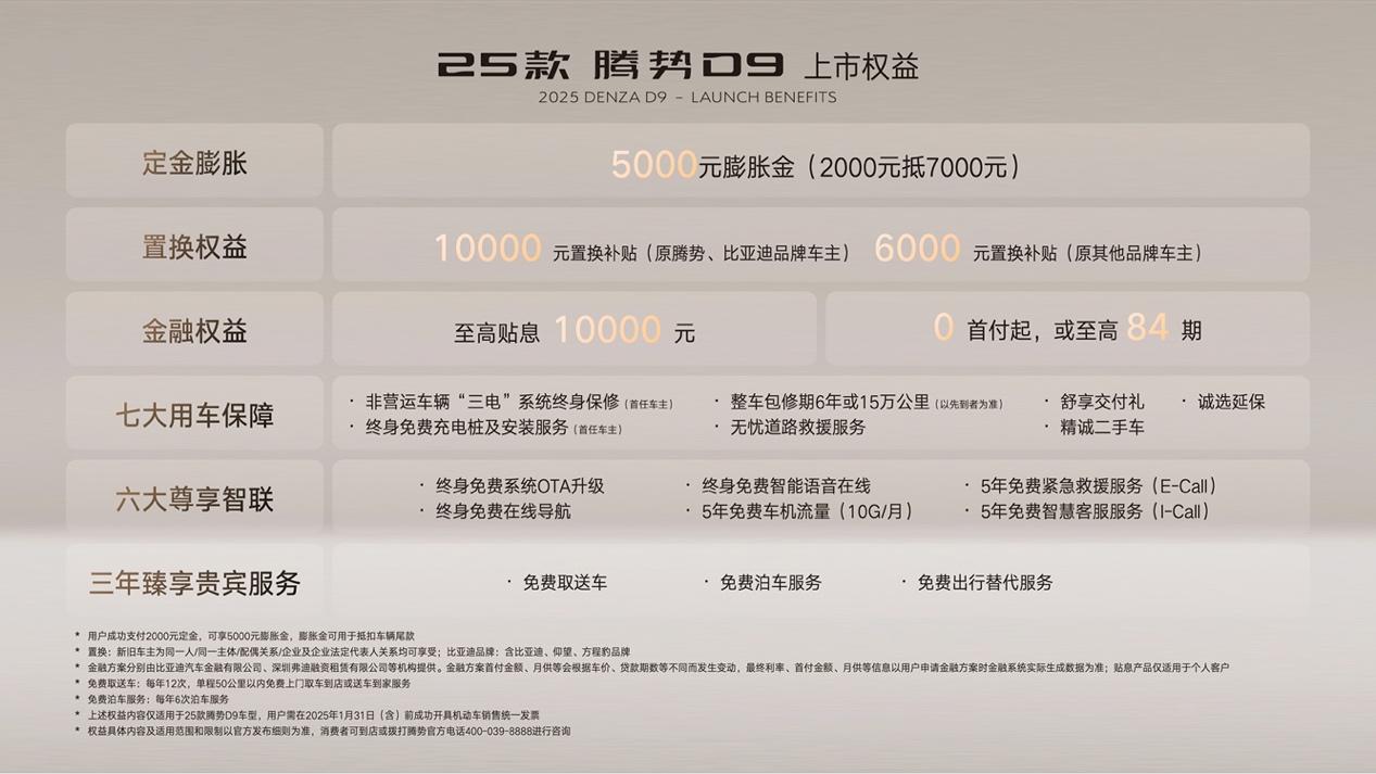售价33.98万元起!25款腾势D9重磅上市,再立MPV 6大标杆!