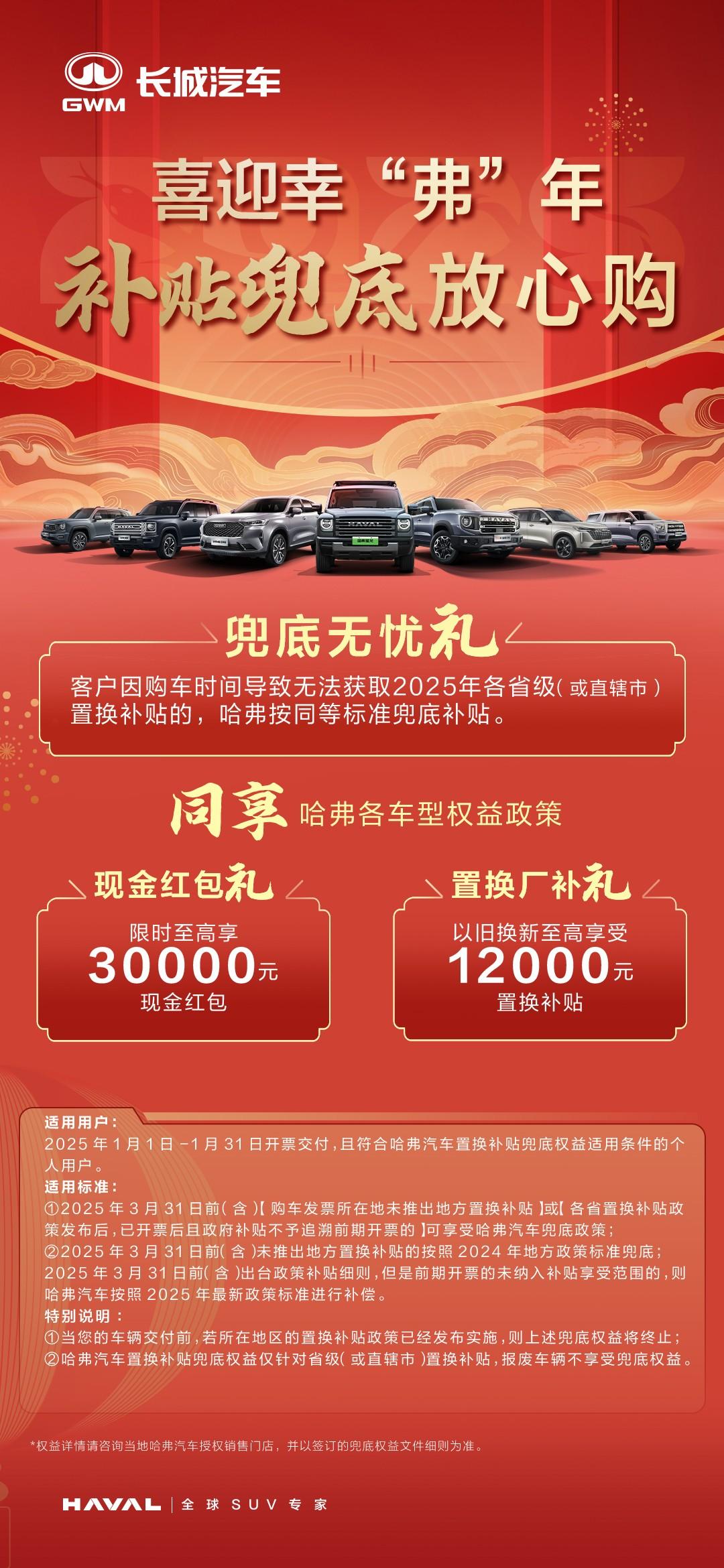 你买车,我兜底!哈弗品牌补贴兜底放心购活动火爆开启