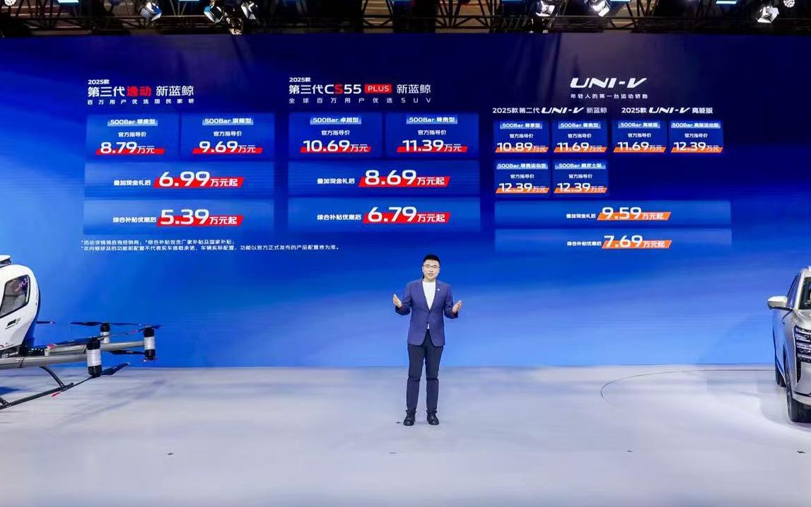2025上海车展:长安汽车经典车型焕新新蓝鲸500Bar,领先合资一年!