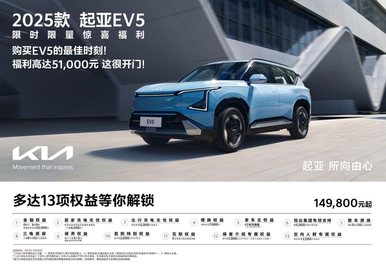 超长续航、超大空间、超快充电,起亚EV5带你玩转多彩五一假期