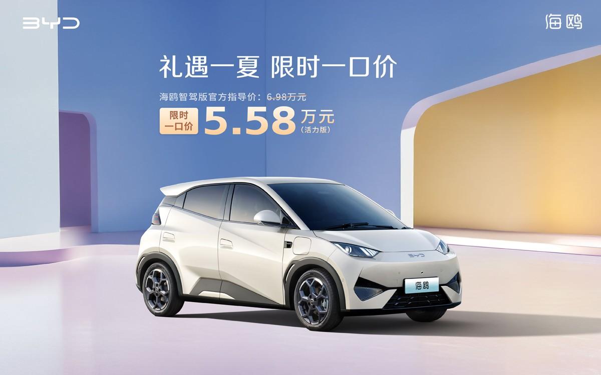 礼遇一夏,限时一口价!比亚迪海鸥智驾版5.58万起