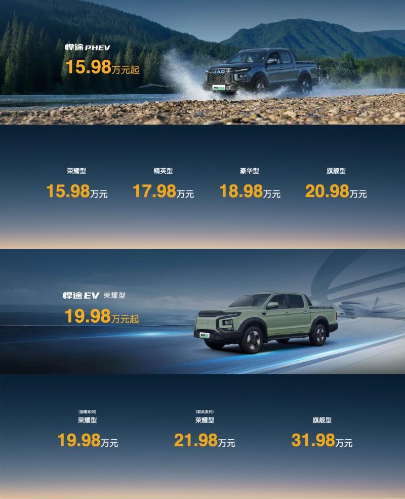 千钧之势,敢纵山河!悍途PHEV、悍途EV全球上市,15.98万元起售