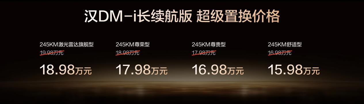 越级进享!比亚迪汉长续航版上市,补贴后售价15.98万-20.58万元