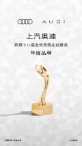 向上，立未来 上汽奥迪荣获第十八届金投赏「年度品牌」奖
