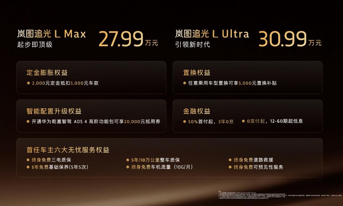 央企实力，华为加持，追光破局，岚图追光L破晓上市，售价27.99万元起