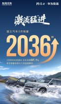 首季开门红！猛士汽车第一季度销量4077台！